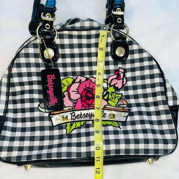 Betsey Johnson Black and White Checkered Handbag - Picture 11 of 13